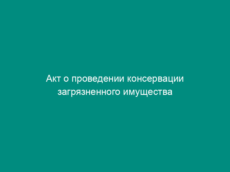 Акт о проведении консервации загрязненного имущества