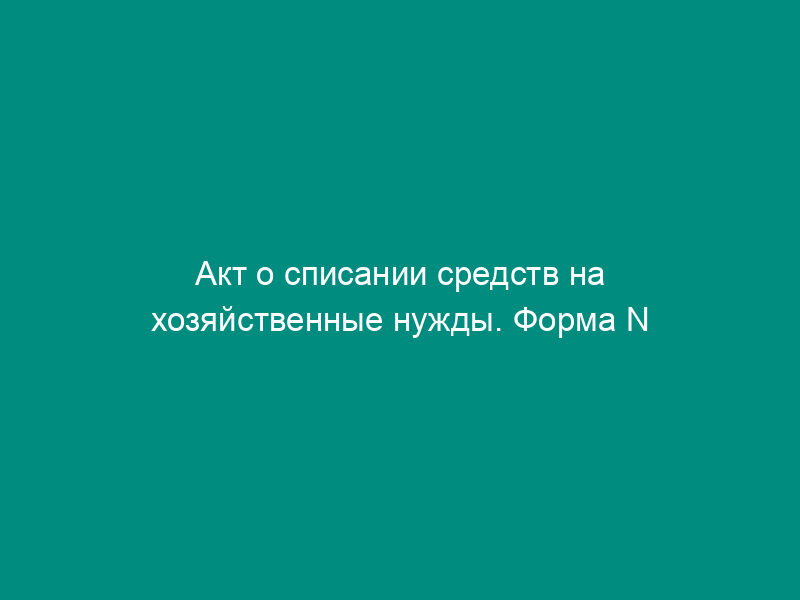 Акт о списании средств на хозяйственные нужды. Форма N А-2.14