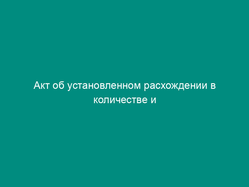 Акт об установленном расхождении в количестве и качестве при приемке товарно-материальных ценностей. Специализированная форма N 1-ОН