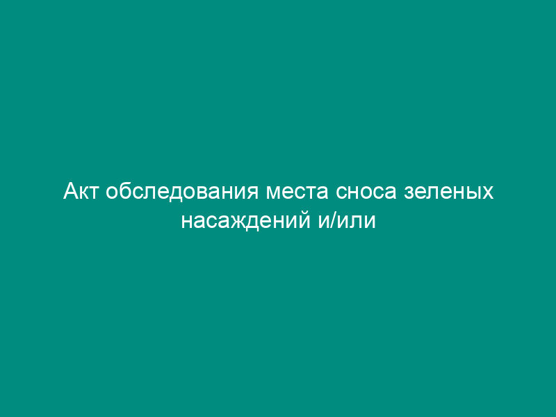 Акт обследования места сноса зеленых насаждений и/или изъятия почвенного покрова под твердые покрытия и сооружения в Щелковском районе Московской области