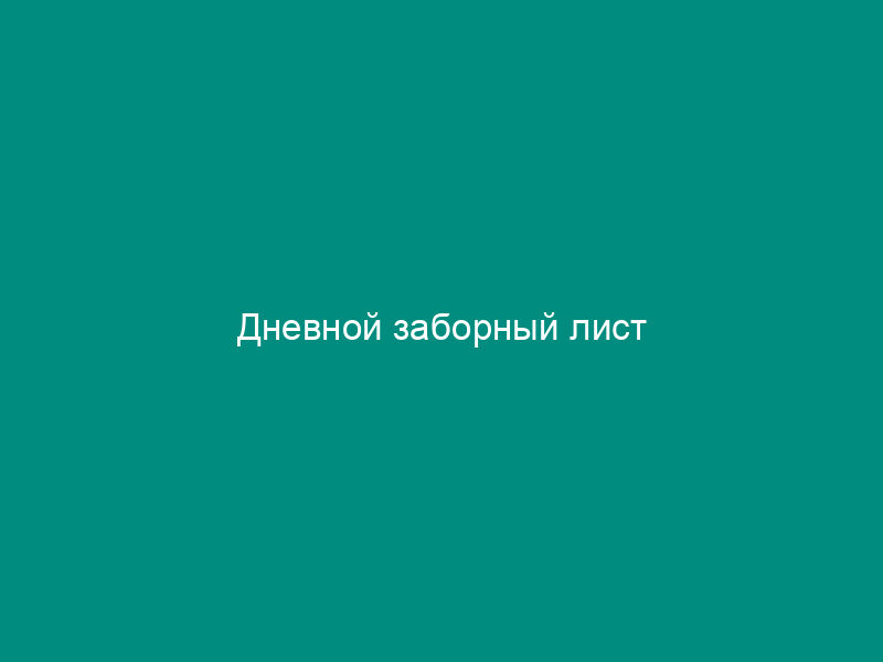 Дневной заборный лист