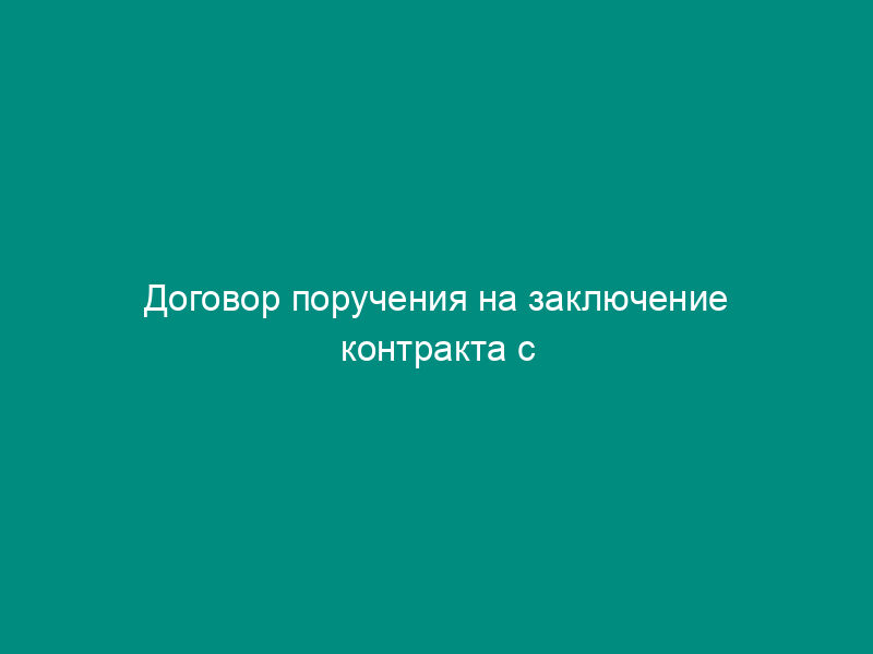 Договор поручения на заключение контракта с иностранной фирмой