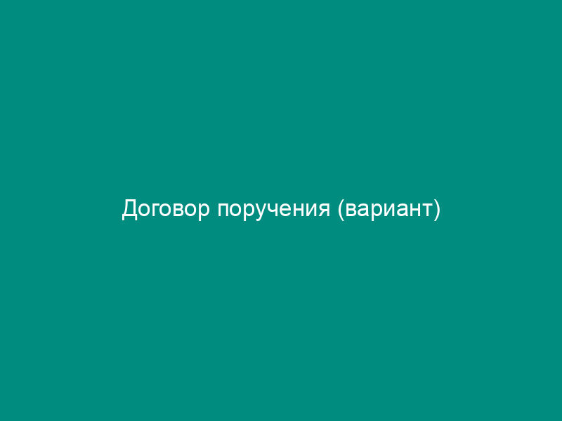 Договор поручения (вариант)