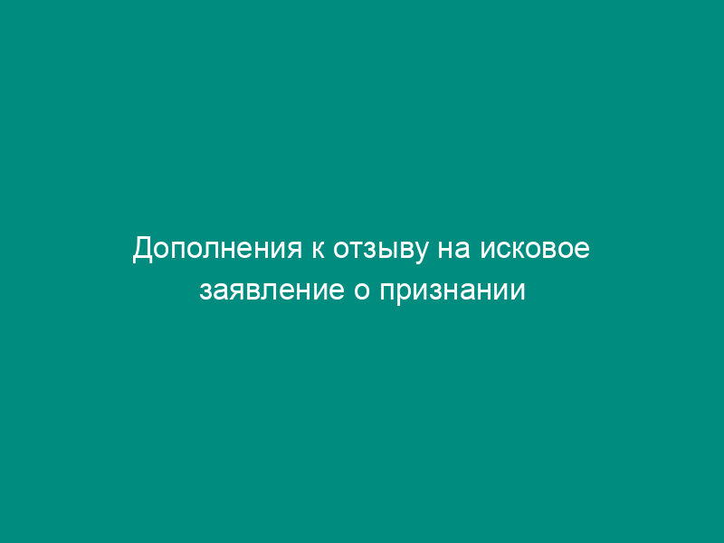 Дополнения к отзыву на исковое заявление о признании решения общего собрания недействительным (пример)