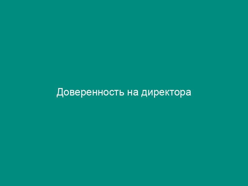 Доверенность на директора