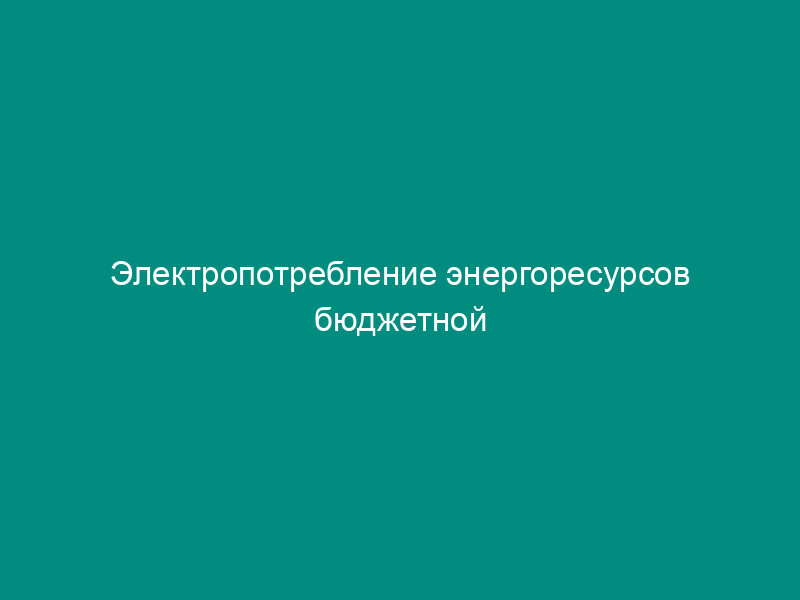 Электропотребление энергоресурсов бюджетной организации комплекса социальной сферы города Москвы. Форма N 6