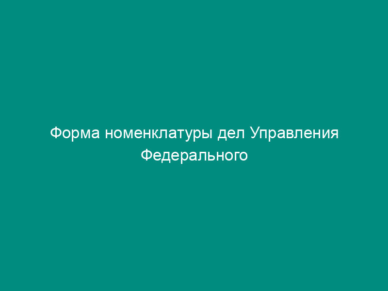 Форма номенклатуры дел Управления Федерального агентства морского и речного транспорта (Росморречфлота)