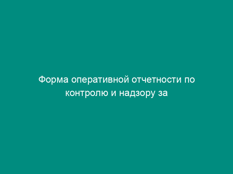 Форма оперативной отчетности по контролю и надзору за геологическим изучением, рациональным использованием и охраной недр