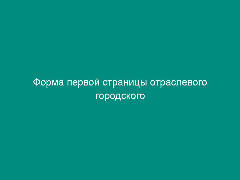Форма первой страницы отраслевого городского классификатора системы здравоохранения города Москвы