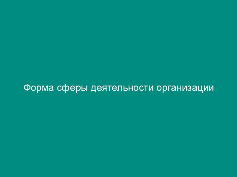 Форма сферы деятельности организации авиатопливообеспечения воздушных перевозок