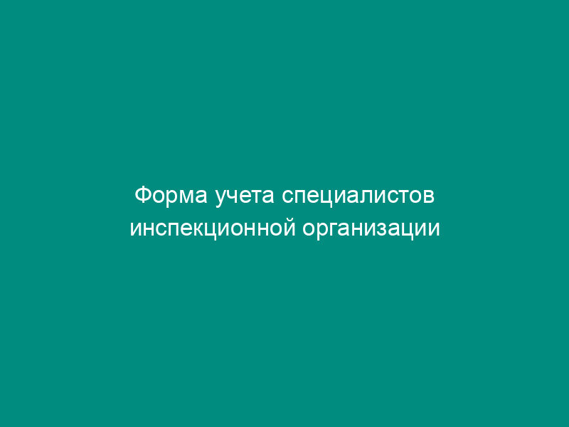 Форма учета специалистов инспекционной организации при проверке опасных производственных объектов, объектов электроэнергетики и строительства