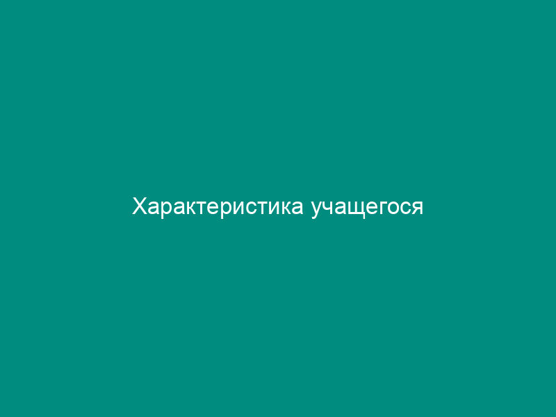 Характеристика учащегося