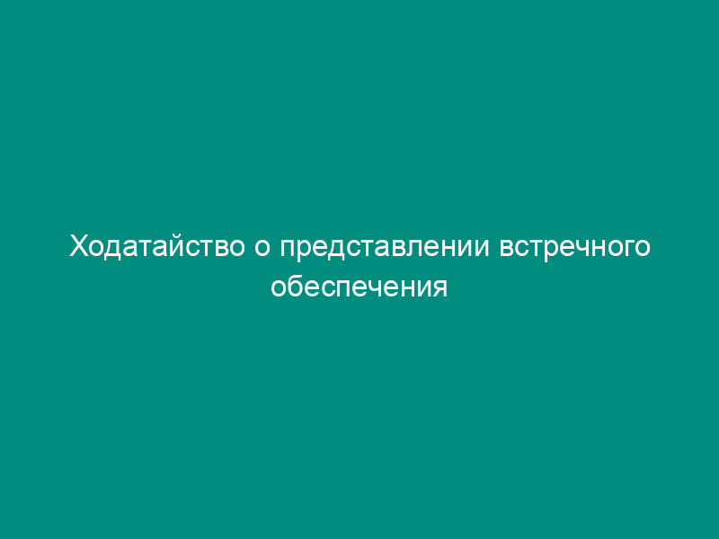 Ходатайство о представлении встречного обеспечения