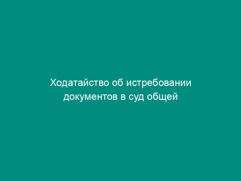 Ходатайство об истребовании документов в суд общей юрисдикции (общая форма)
