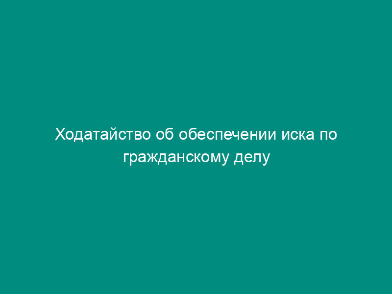 Ходатайство об обеспечении иска по гражданскому делу