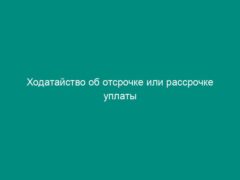 Ходатайство об отсрочке или рассрочке уплаты государственной пошлины в районный (городской) суд