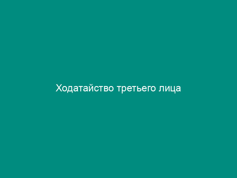 Ходатайство третьего лица