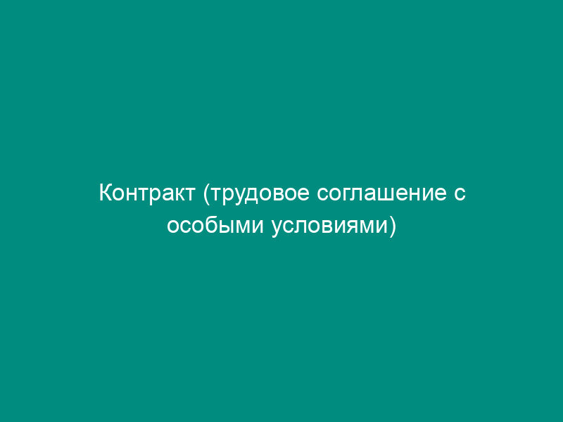 Контракт (трудовое соглашение с особыми условиями)