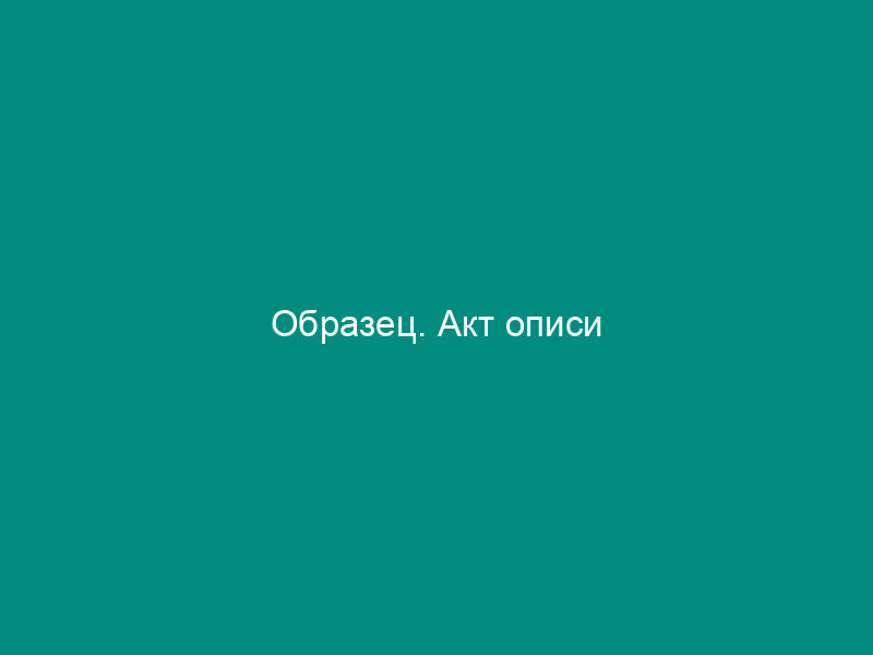 Образец. Акт описи
