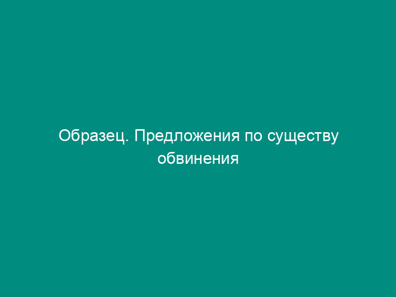 Образец. Предложения по существу обвинения