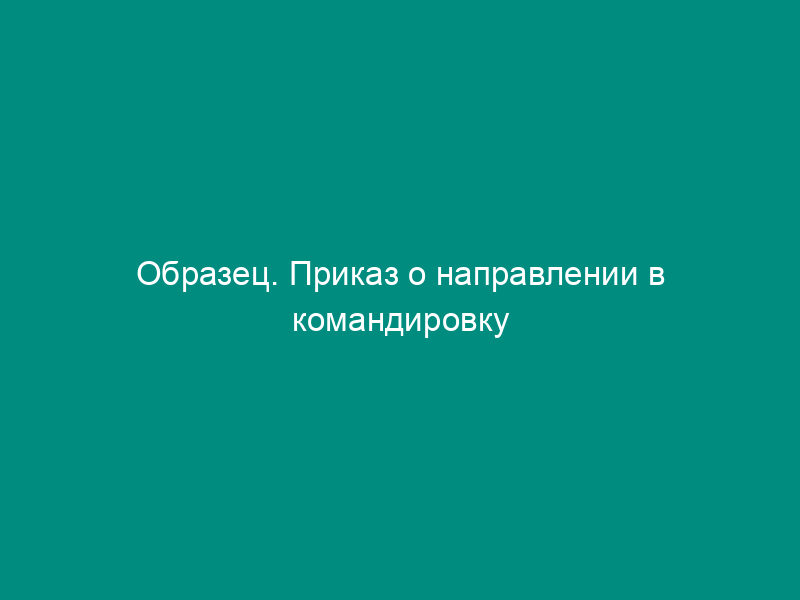 Образец. Приказ о направлении в командировку