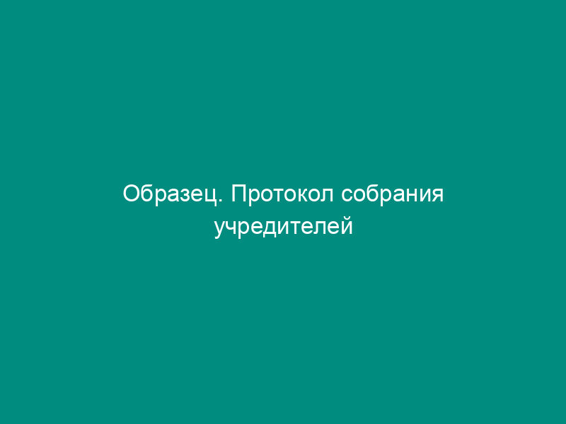 Образец. Протокол собрания учредителей некоммерческого гумманитарного фонда