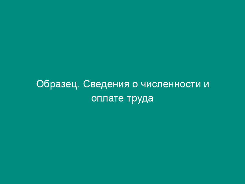 Образец. Сведения о численности и оплате труда работников. Форма № 1-т (коммунальное хозяйство)