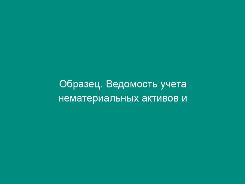 Образец. Ведомость учета нематериальных активов и начисления износа (№ 17)