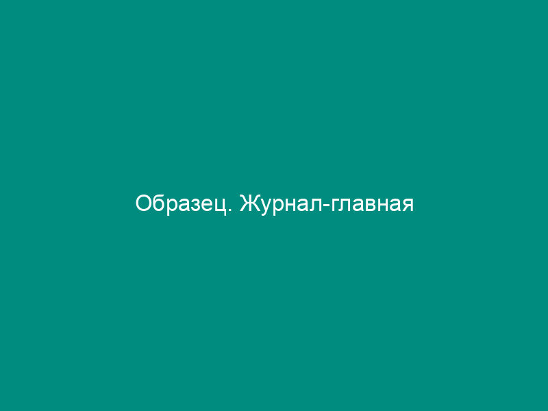 Образец. Журнал-главная