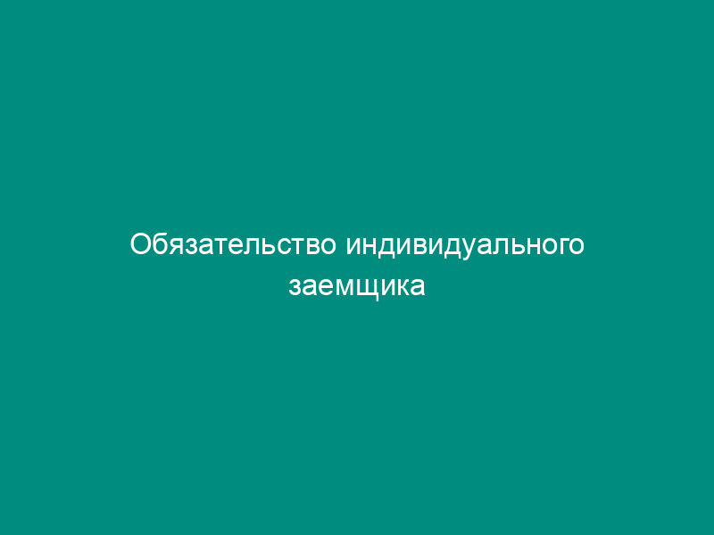 Обязательство индивидуального заемщика