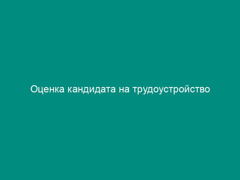 Оценка кандидата на трудоустройство