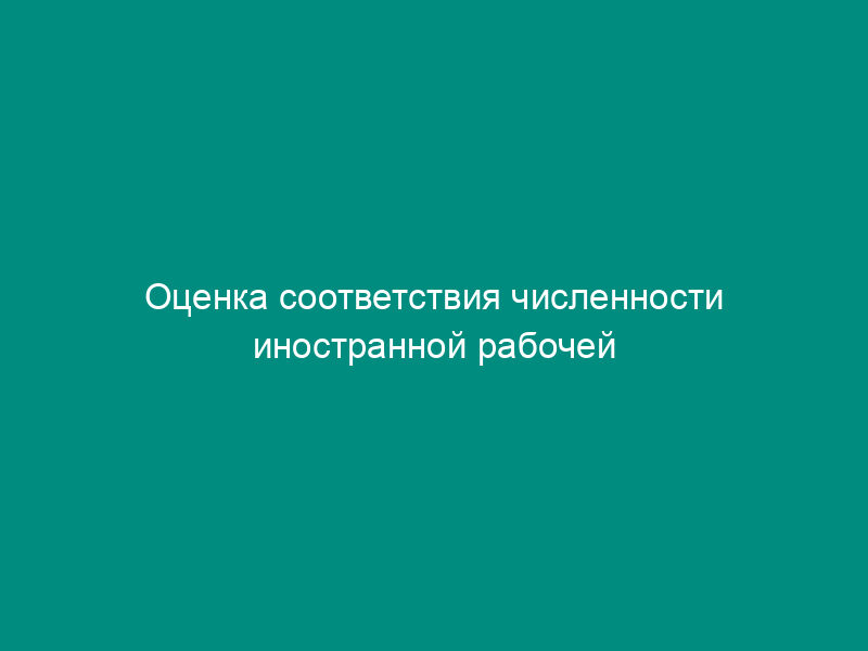Оценка соответствия численности иностранной рабочей силы по видам деятельности и квалификационным группам потребности работодателей