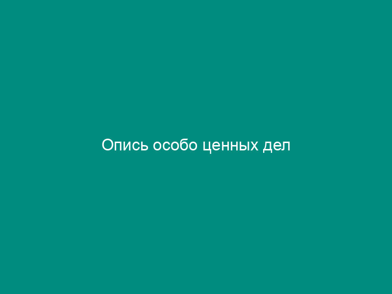 Опись особо ценных дел