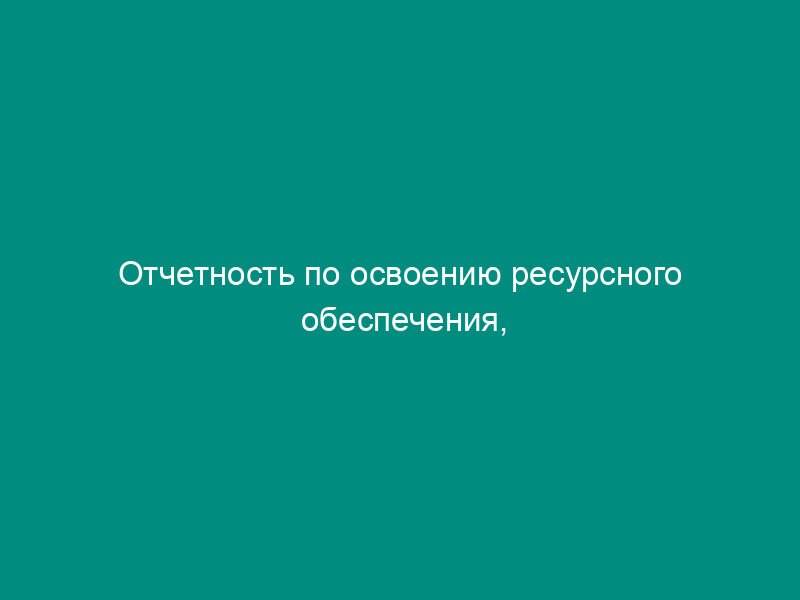 Отчетность по освоению ресурсного обеспечения, выделенного для научных исследований