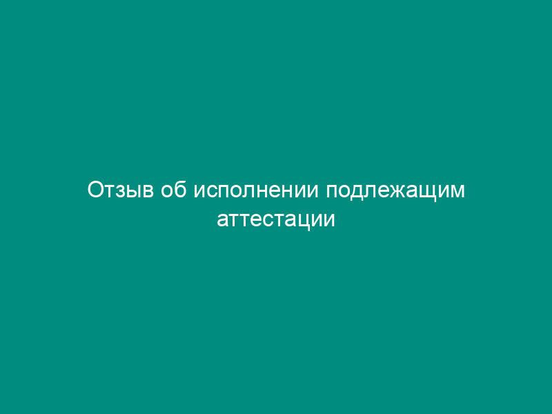 Отзыв об исполнении подлежащим аттестации федеральным государственным гражданским служащим должностных обязанностей за аттестационный период (образец)