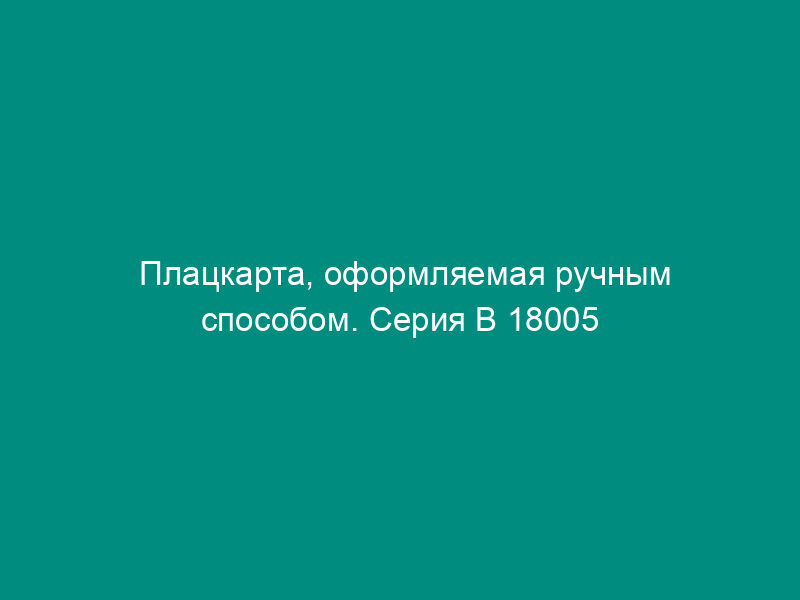 Плацкарта, оформляемая ручным способом. Серия B 18005 (международное пассажирское сообщение) (рус./нем.)