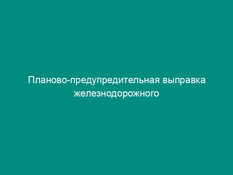 Планово-предупредительная выправка железнодорожного пути комплексами машин. Форма N П.1.8