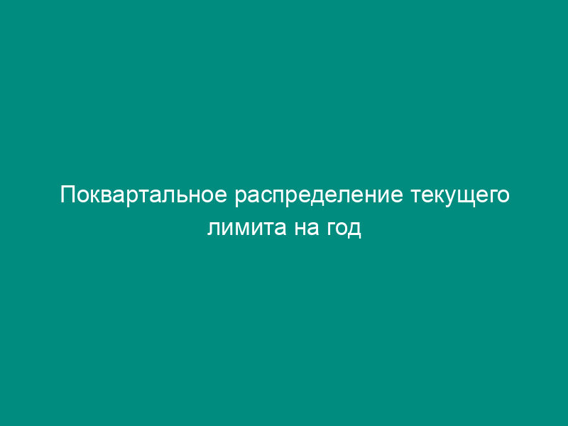 Поквартальное распределение текущего лимита на год по финансированию федеральных целевых программ при реализации Федеральной адресной инвестиционной программы