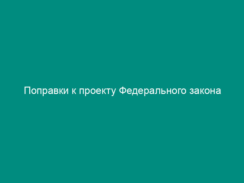 Поправки к проекту Федерального закона