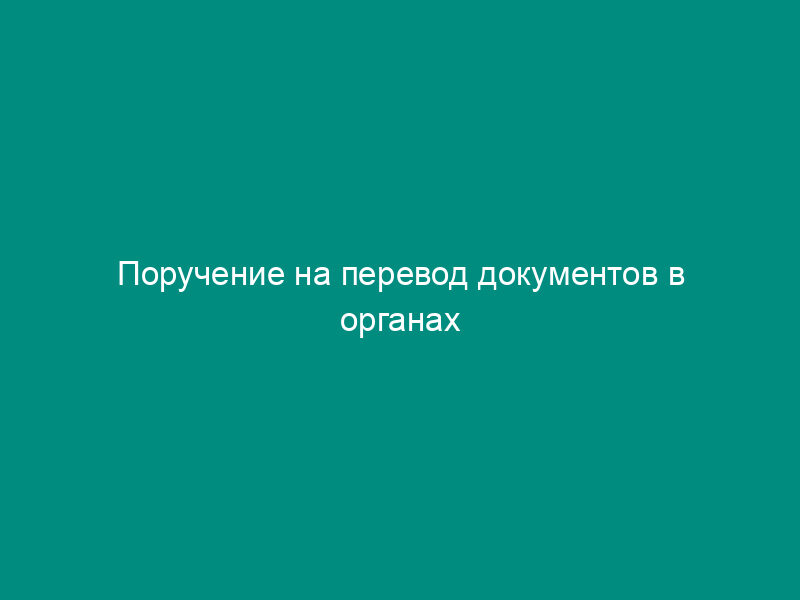 Поручение на перевод документов в органах прокуратуры Российской Федерации