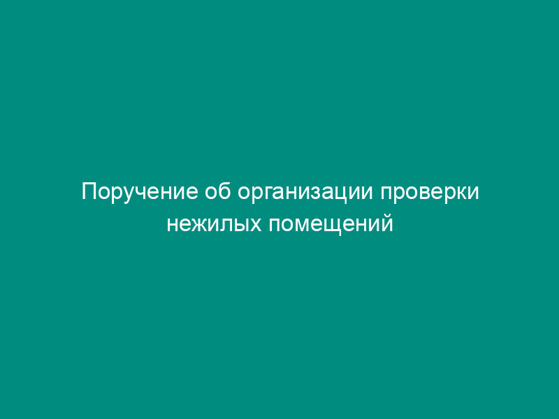 Поручение об организации проверки нежилых помещений