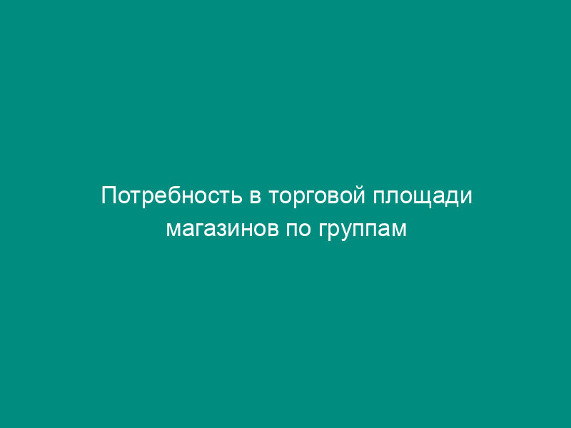 Потребность в торговой площади магазинов по группам товаров для города в целом. Форма N 10