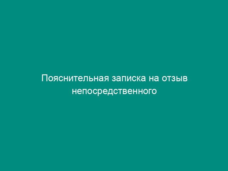 Пояснительная записка на отзыв непосредственного руководителя в центральном аппарате Федеральной таможенной службы