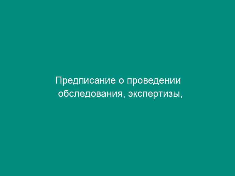 Предписание о проведении обследования, экспертизы, исследования, испытания, токсикологических, гигиенических и иных видов оценки (образец)
