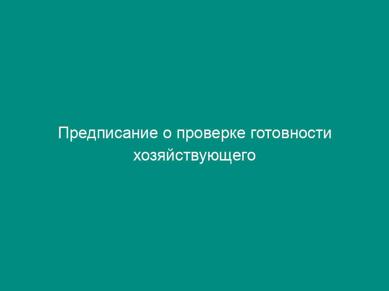 Предписание о проверке готовности хозяйствующего субъекта к получению допуска на осуществление международных автомобильных перевозок