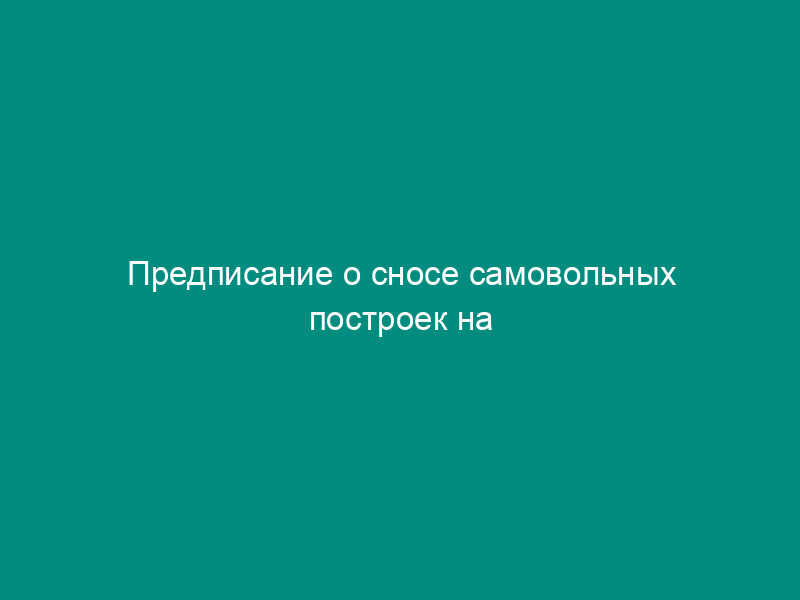 Предписание о сносе самовольных построек на территории городского округа Долгопрудный Московской области
