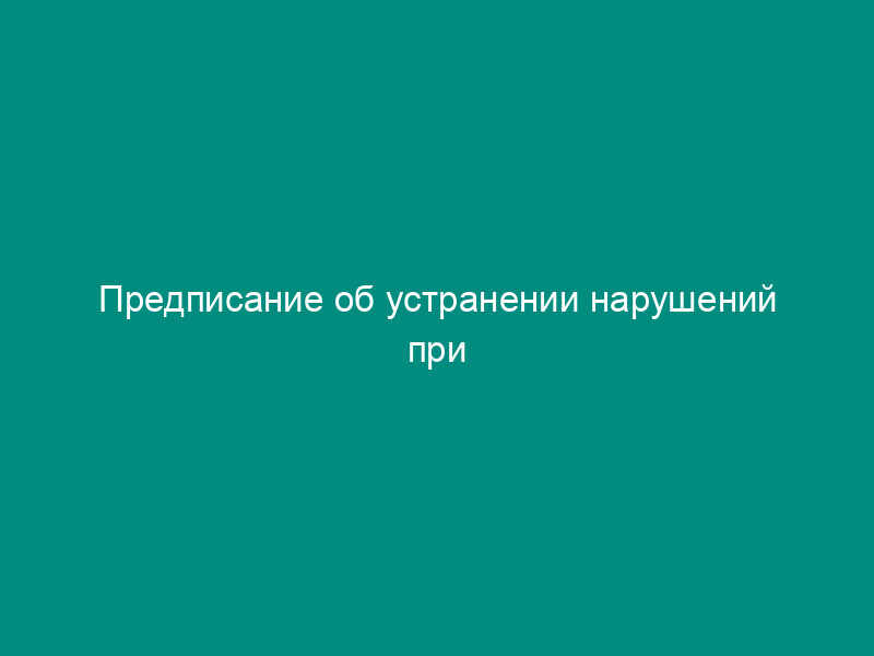 Предписание об устранении нарушений при осуществлении органом государственной власти субъекта Российской Федерации государственного лесного контроля и надзора (образец)