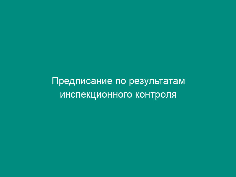 Предписание по результатам инспекционного контроля воздушных резервуаров подвижного состава железных дорог Российской Федерации
