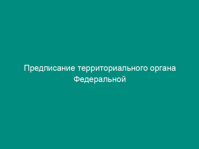 Предписание территориального органа Федеральной службы по финансовым рынкам жилищному накопительному кооперативу