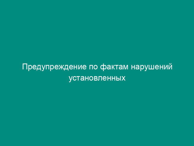 Предупреждение по фактам нарушений установленных правил оборота оружия лицами, ответственными за его сохранность и безопасность использования, либо гражданами